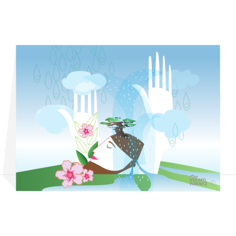 Steam-Waverz, greetingcard,flowerlover,bonsai